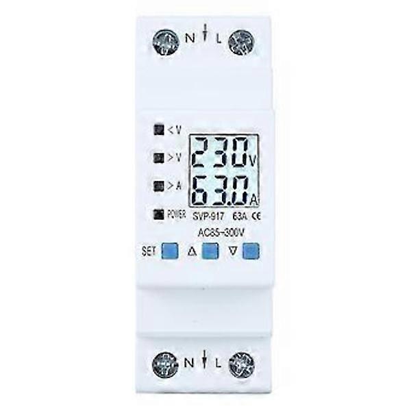 Voltage Protector Single Phase Automatic Reset Protector with Voltage Current Power Display (63A)