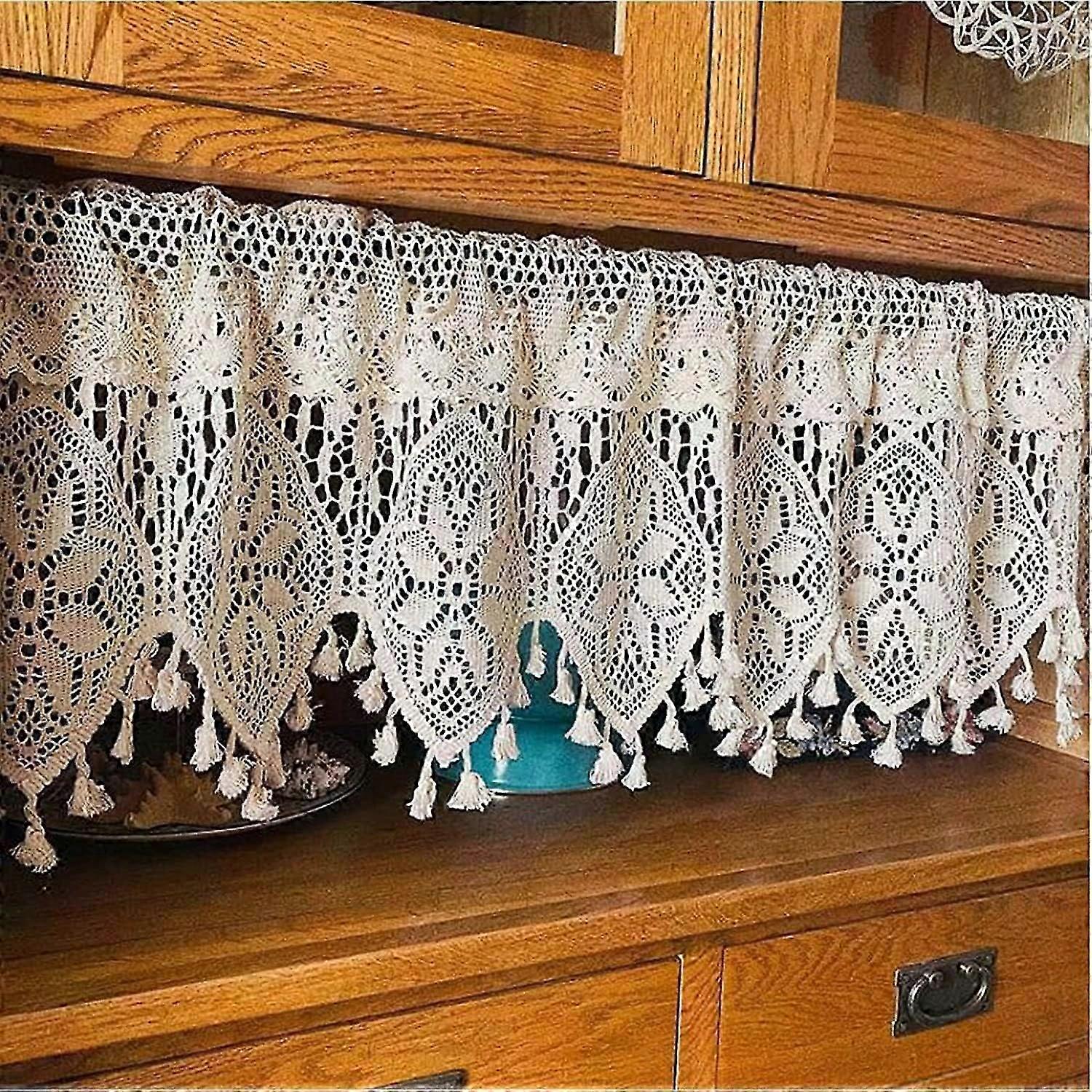 Bohemian Embroidered Short Curtains Valance for Windows, 240x90cm