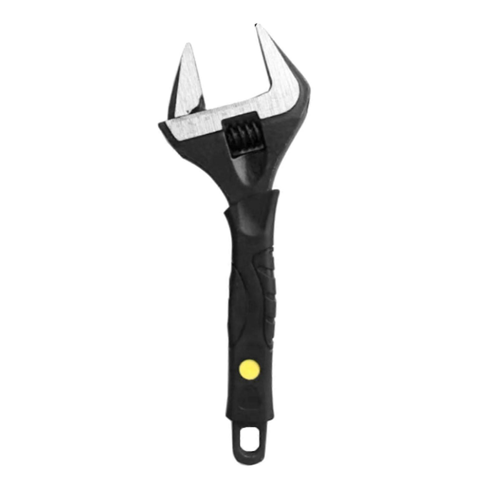 Adjustable Wrench 10Inch, Black Large Jaw, Automotive and Home Tool, Universal Nut Size Compatibility