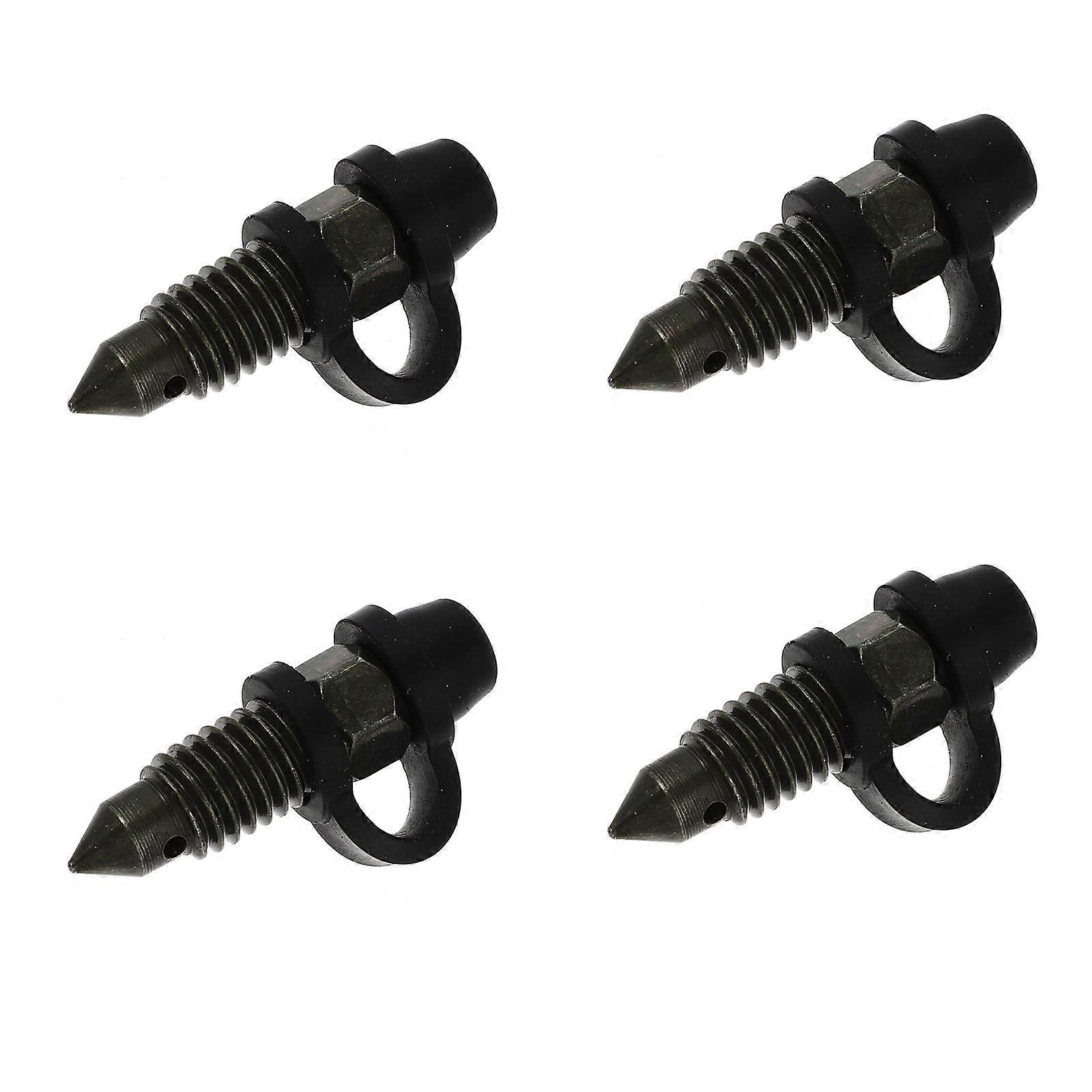Bleeder Screw Cap Motorcycle Brake Bleed Screw Nipples with Dust for Motorcycle Brakes Black Color Prevent Brake Fluid Leakage 4 Sets