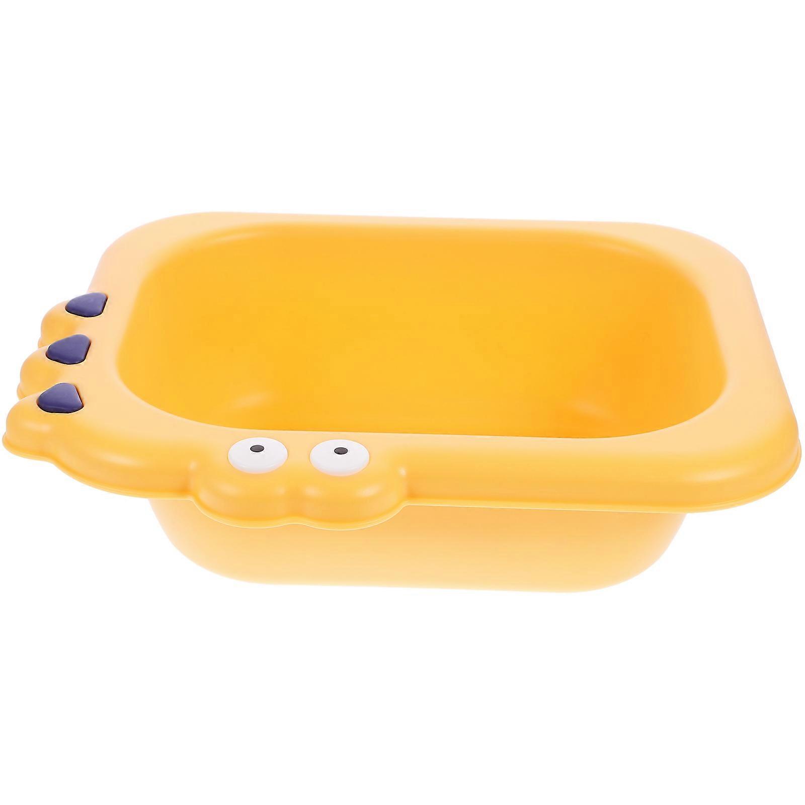 Yellow Baby Wash Basin for Newborns Made of Safe PP Material Perfect for Bathing and Cleaning 7 x 5 Inches