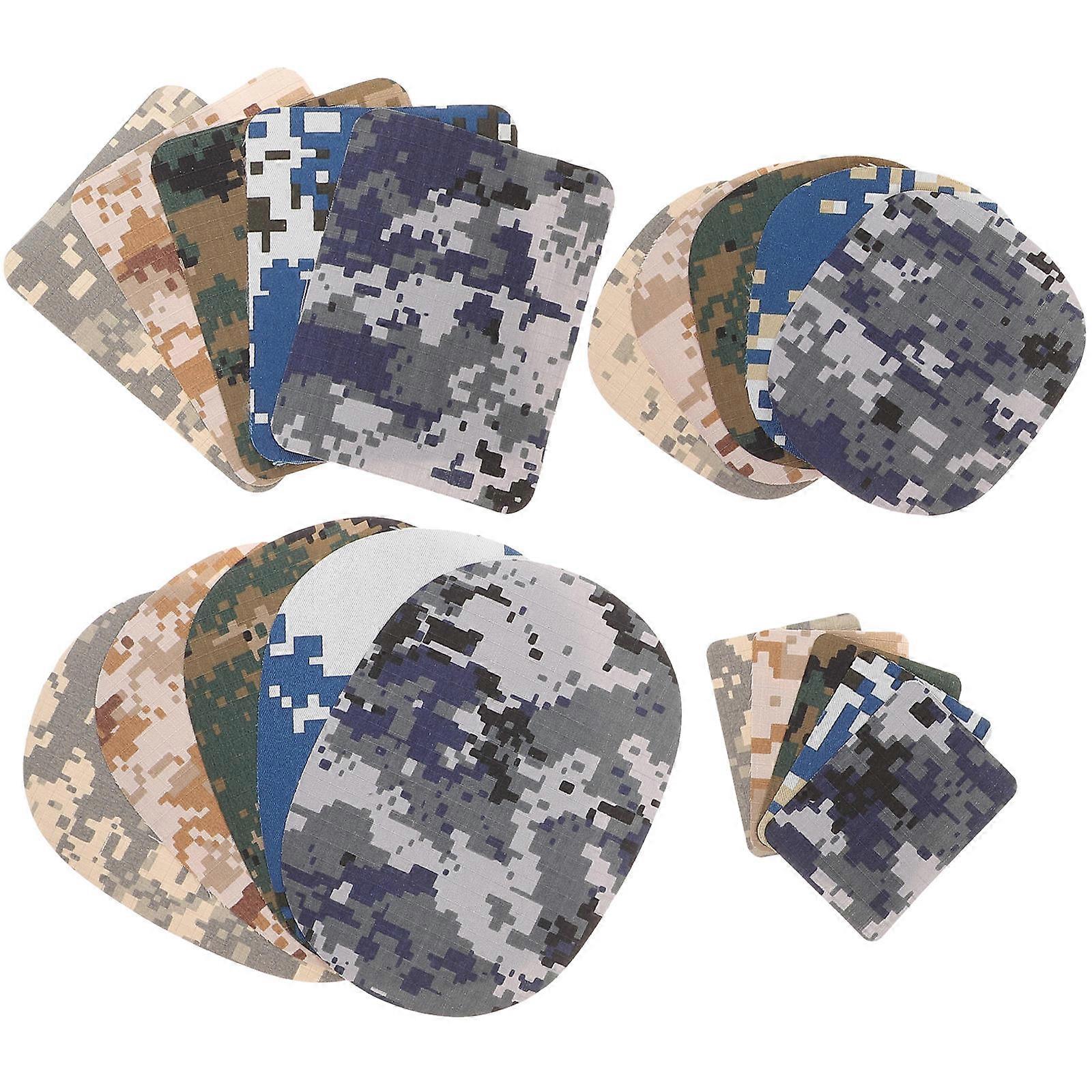 20Pcs Camouflage Iron On Patches for Repairing Clothes Jackets and Jeans