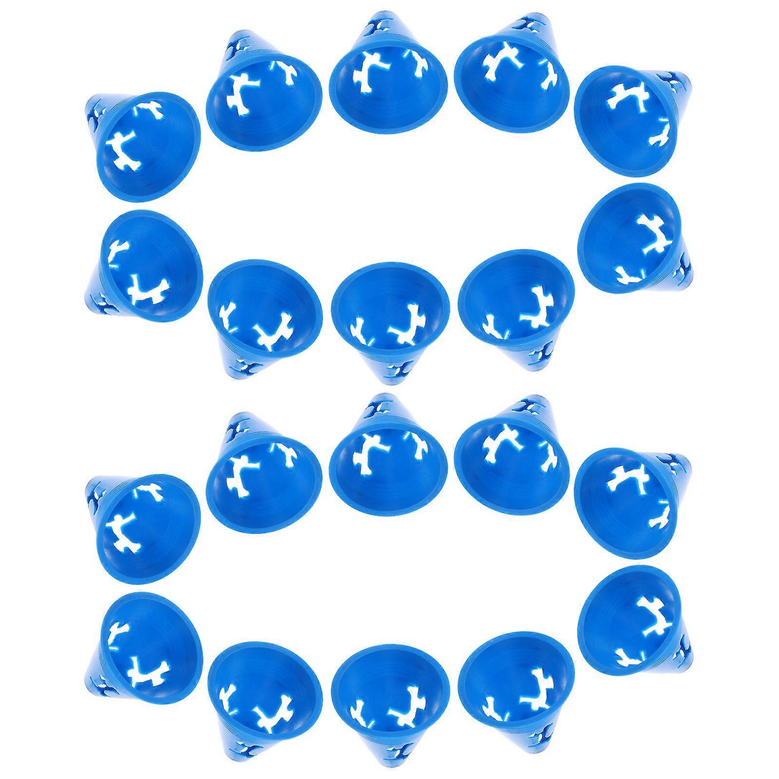 20 Pcs Blue Soccer Cones Sports Training Markers PE Agility Cones for Field Drills and Obstacle Courses
