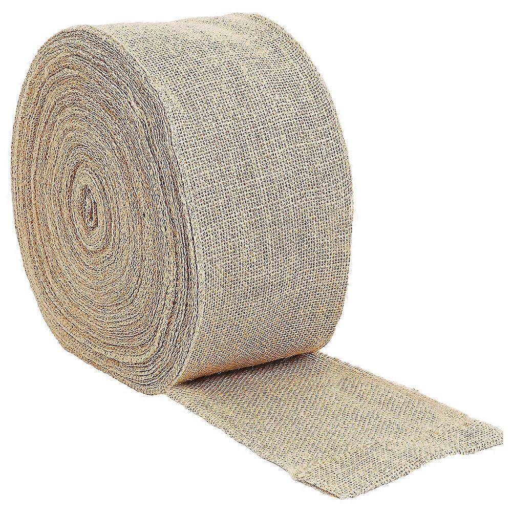 Khaki Burlap Ribbon Made from Natural Linen for Weaving 1 Roll Burlap Roll