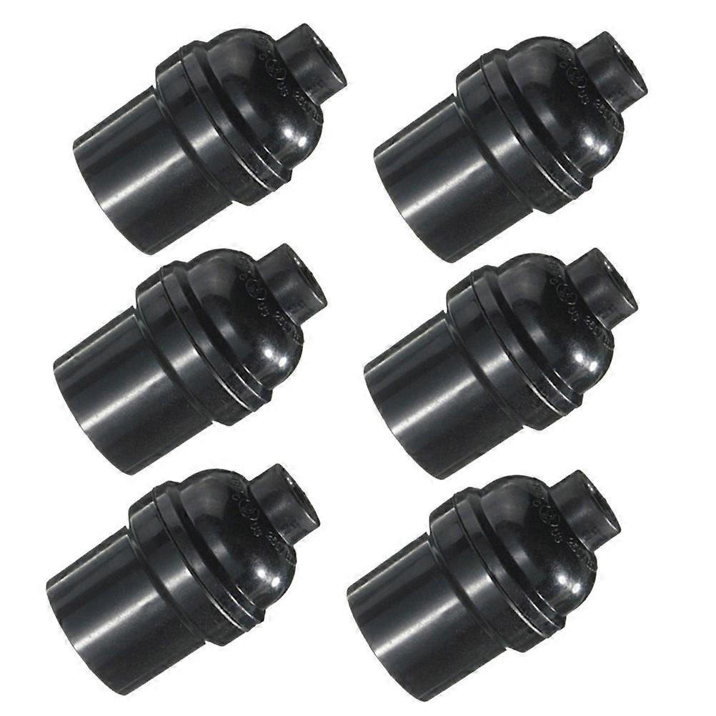 E27 Screw Lamp Holder for Home Use Durable Black Plastic Base Adapter Fits Retro Décor 6 Pieces