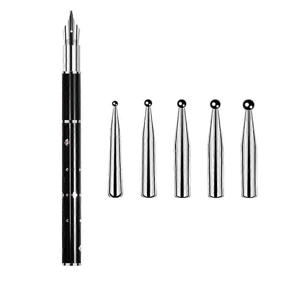 Kit de Canetas para Unhas Artísticas com 2 Unidades, Rosa, Cabo Ergonômico Longo e 5 Pontas Substituíveis para Decoração de Unhas.