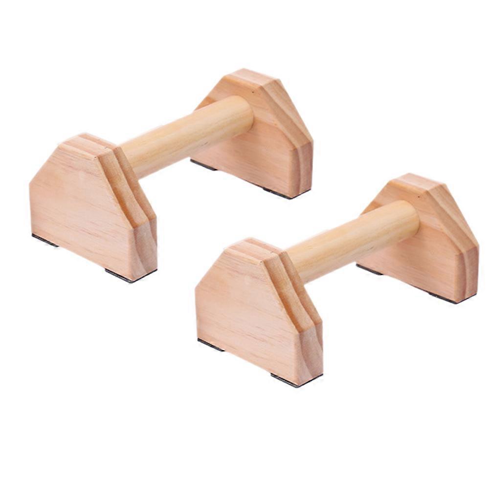 Bracket Wood 1 Pair Fitness Equipment Home Exercise Light Brown Anti Slip Upper Body Workout 30X14CM