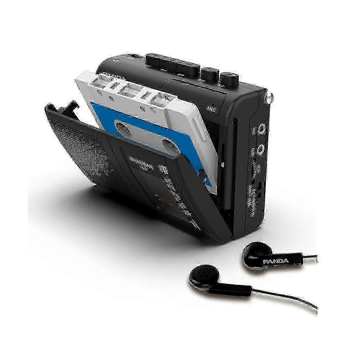 A Retro Portable AM/FM Radio Cassette Player with a Speaker, a Walkman Style Music Recorder