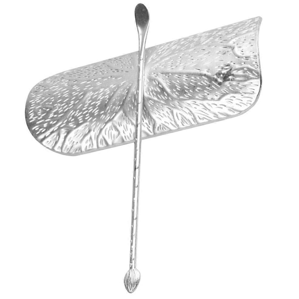 1 Set Tea Leaf Scoop Storage Dish Alloy Tea Leaf Holder Tea Accessories Storage