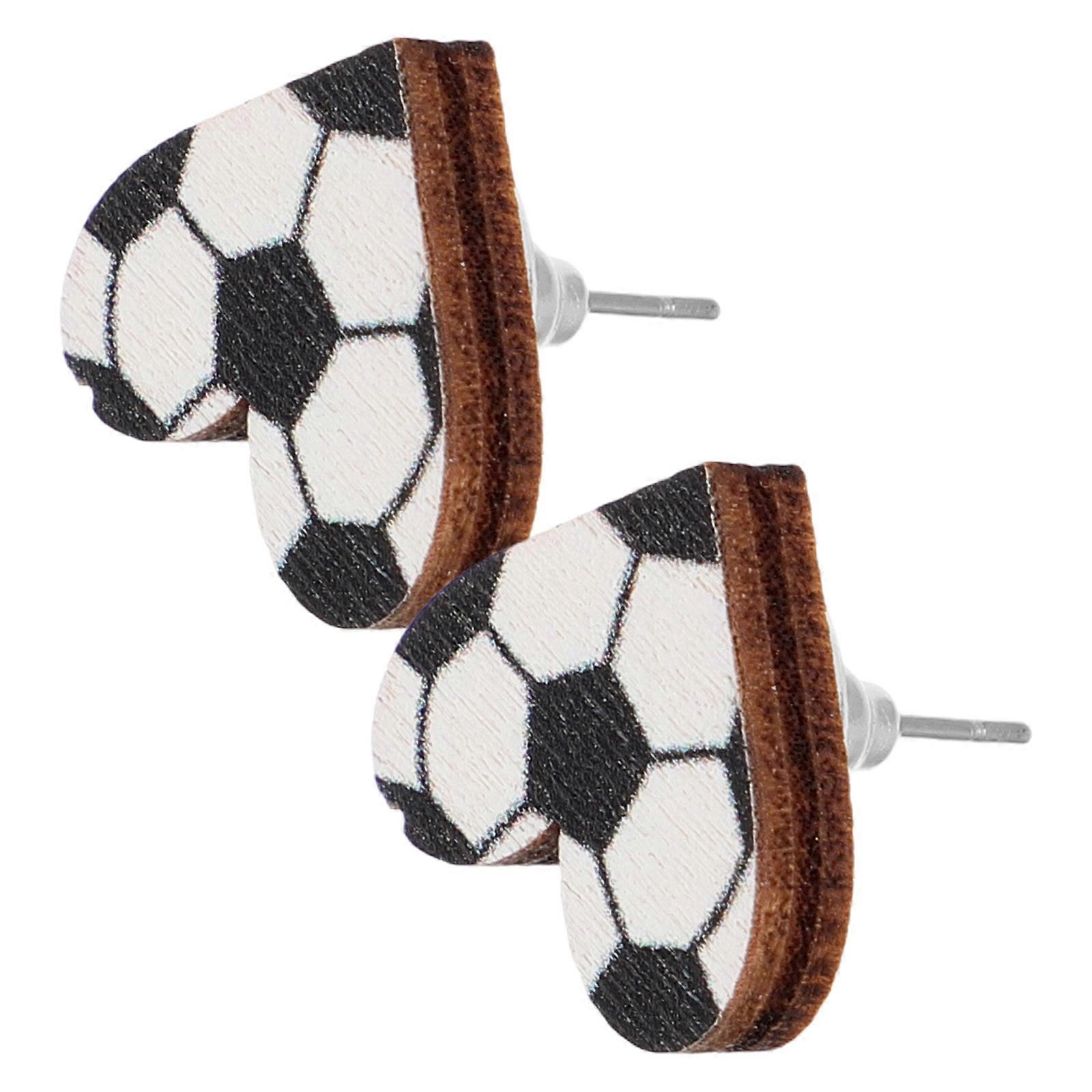 Durable Wood Heart Shaped Sports Earrings for Women in Assorted Colors Secure Fit Fashionable Design