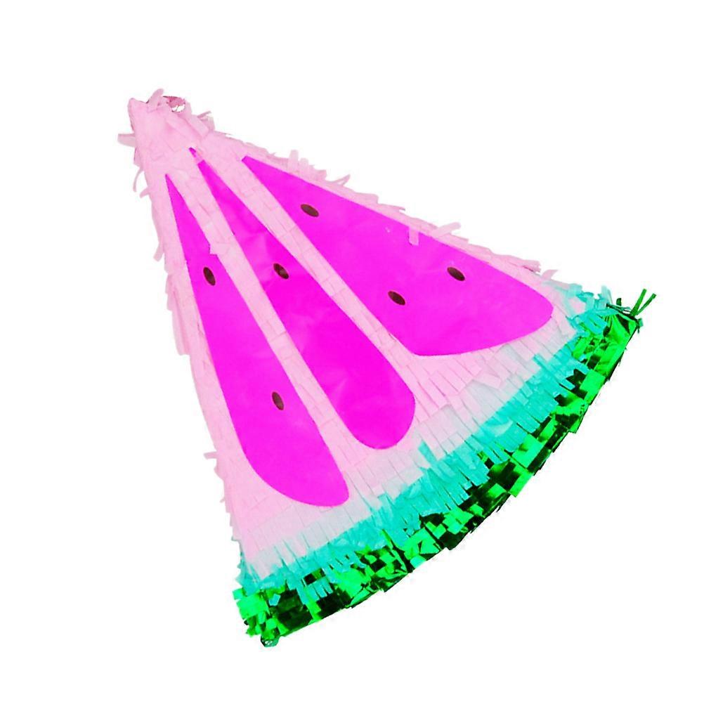 Watermelon Shaped Pinata for Fiesta Party Decoration with Bright Assorted Colors and Candy Filled Fun