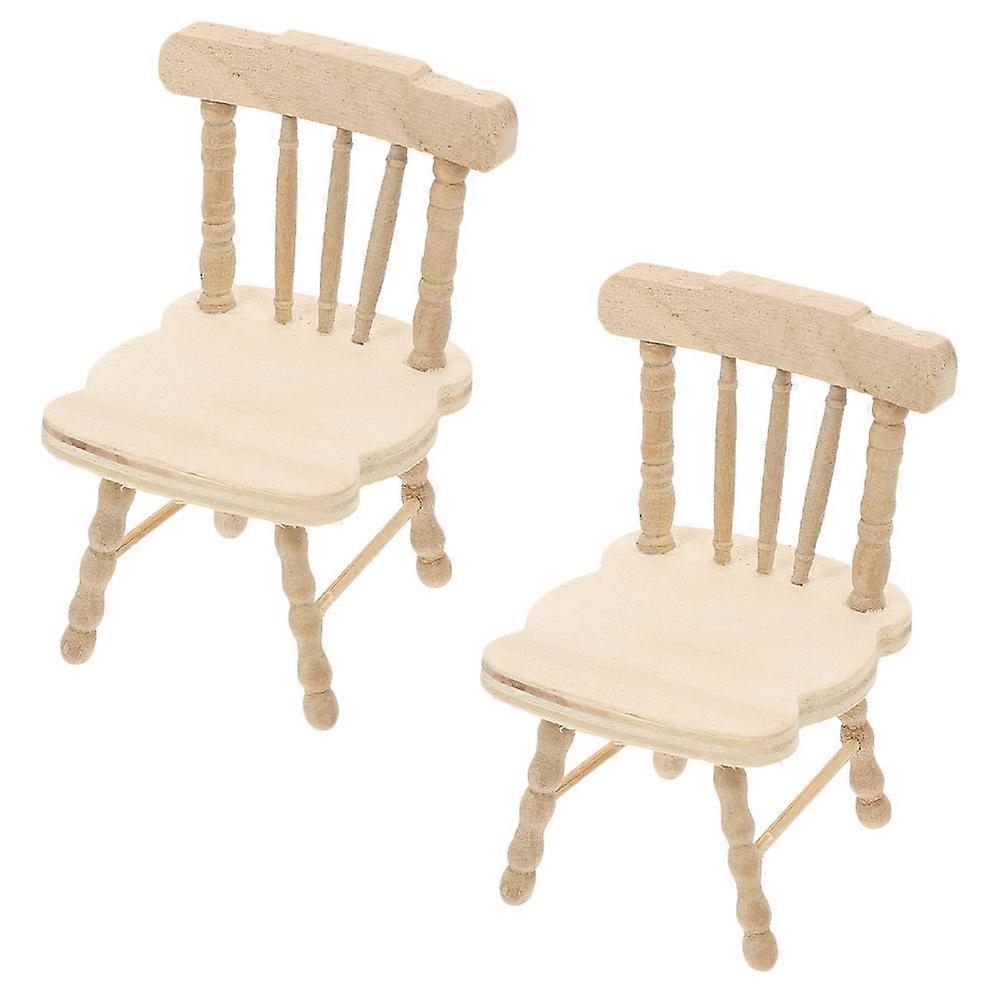 Light Brown Mini House Chairs for Decoration Made of Durable Plastic with Fine Workmanship 2 Pieces