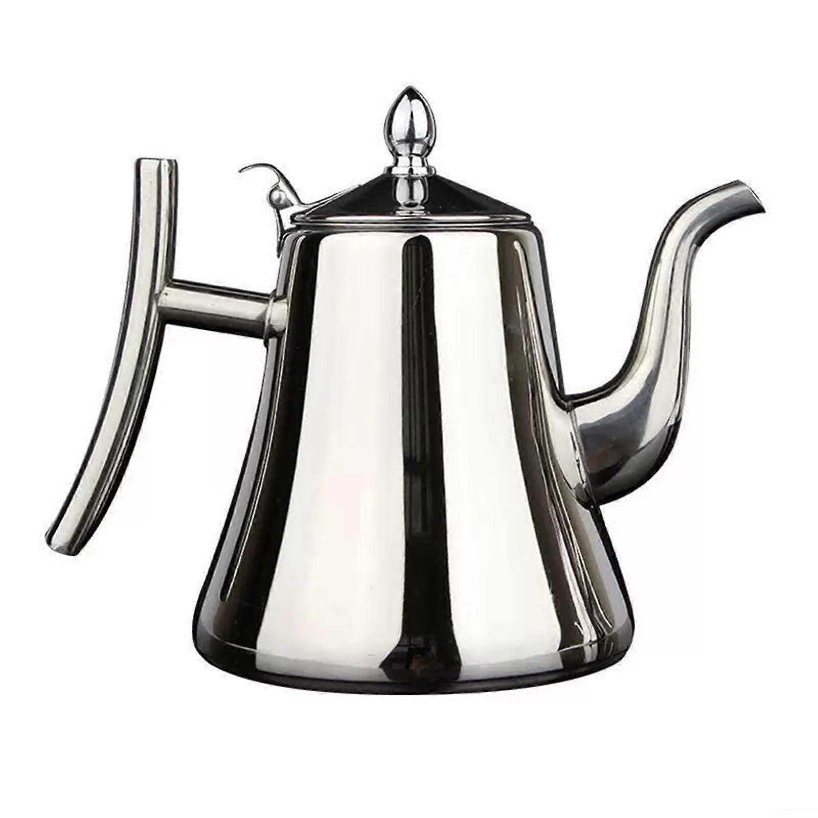 Stainless steel coffee kettle with secure handle and thickened stability base (1.5L silver)
