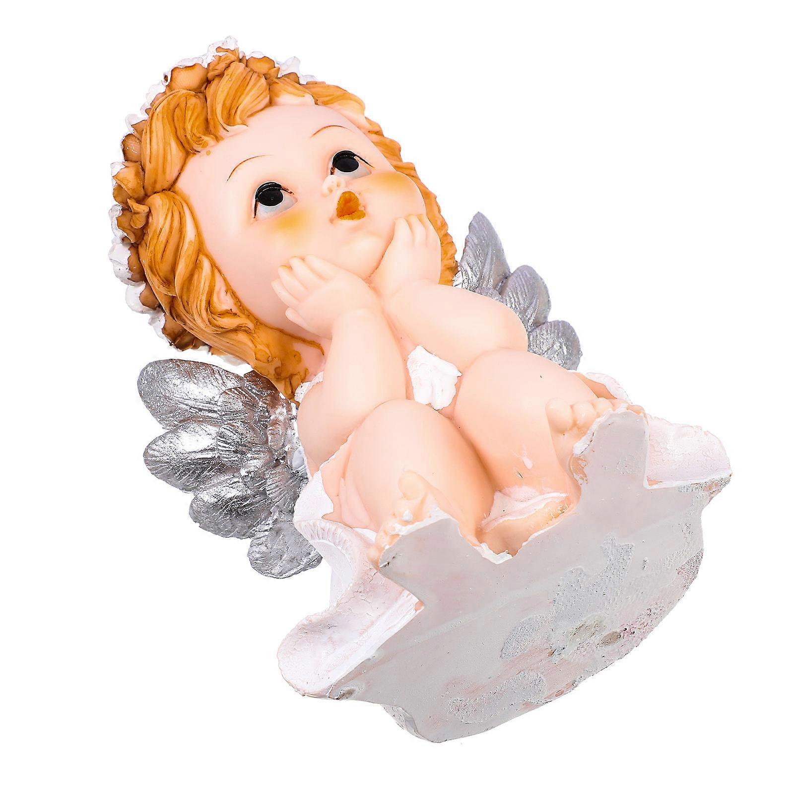 Decorative Figurine Angels Statues Simple Atmosphere Enhancement Desktop Placement 1Set