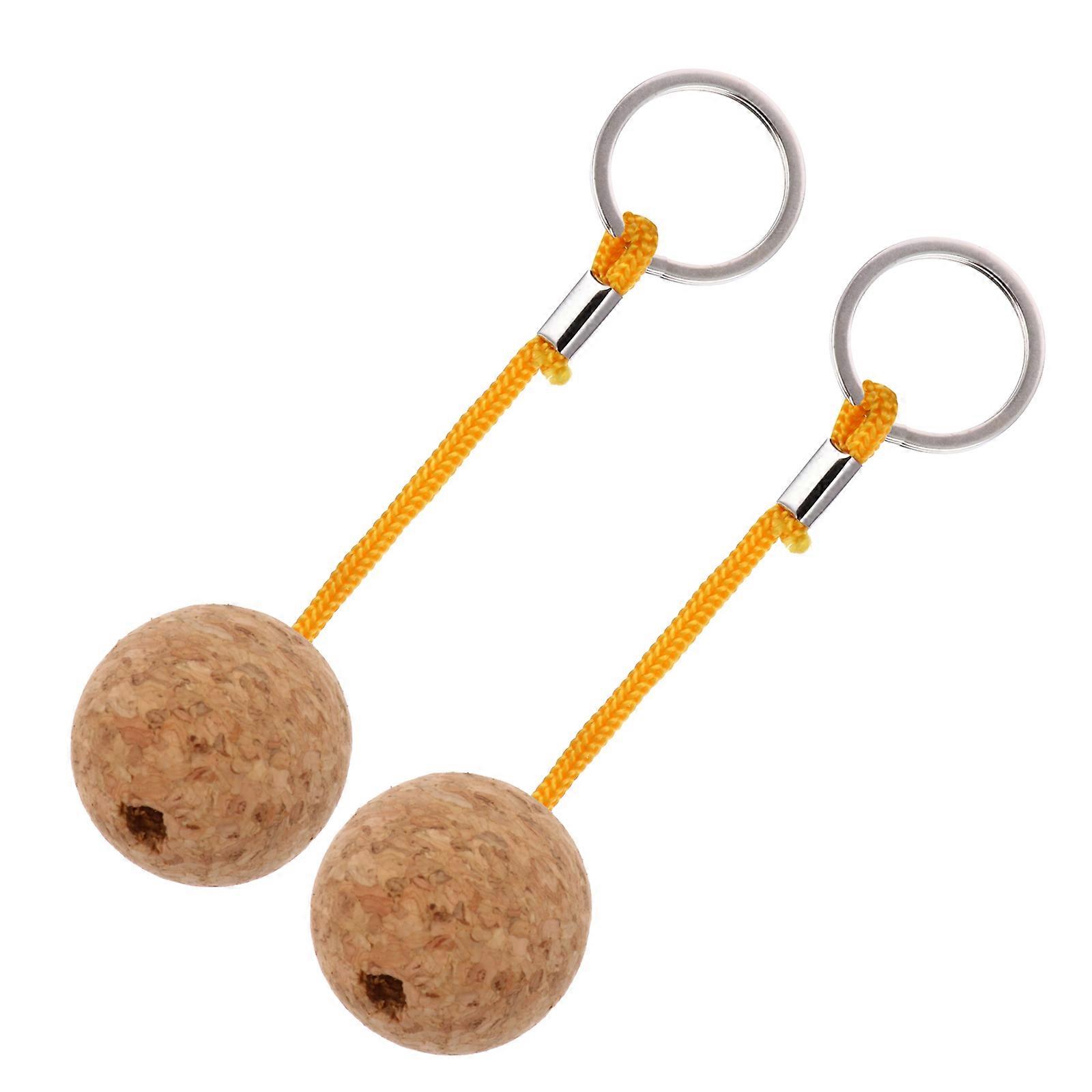 Floating Cork Ball Keyring with Thick Rope – Floatable Keychain for Boating, Kayaking, Fishing, and Water Sports