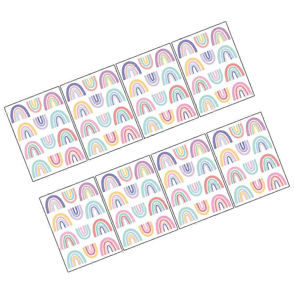 Colorful Rainbow Wall Decor Stickers For Nursery Playful Atmosphere 30X22CM 8 Sheets