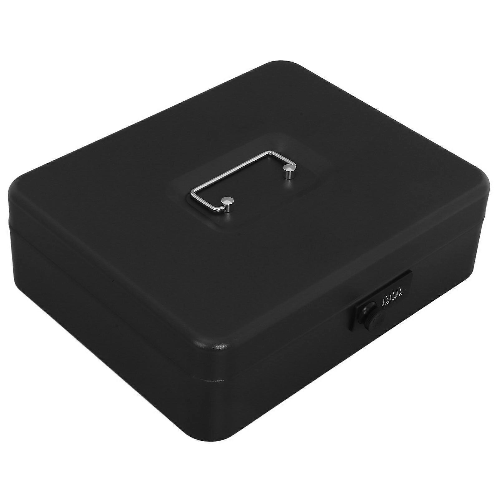 Hemoton Black Iron Cash Box with Password Lock for Secure Storage 1 Set Adult Money Saving 7.5 x 4.2 x