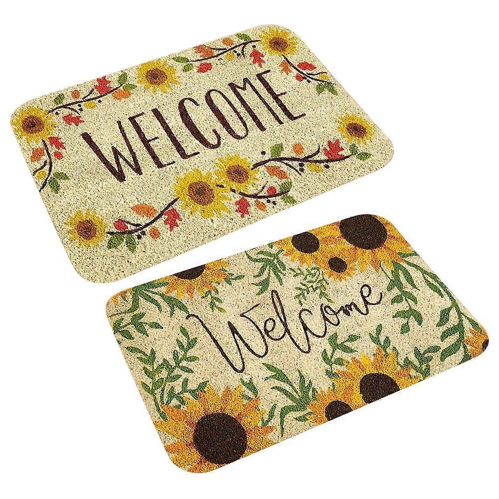 Velkomstdør Måtte Sæt Vandabsorberende Gulvmåtte til Hjem, Køkken, Entré, Badeværelse, Stue, Kontor Brug Stilfuldt og holdbart Design 2stk