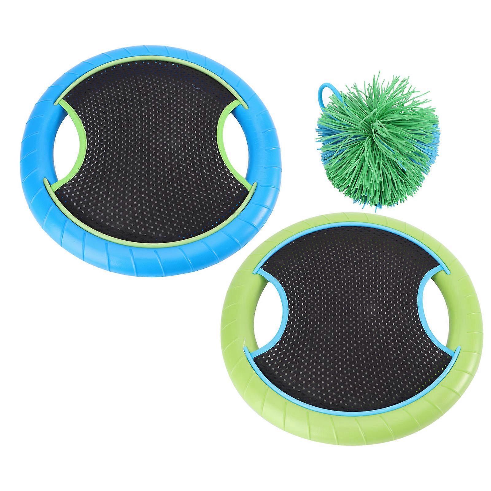 Mini Ball Flying Disk Set Backyard Activities Perfect For Kids 11.8×11.8×0.8In Fun Material 2Pcs Racket