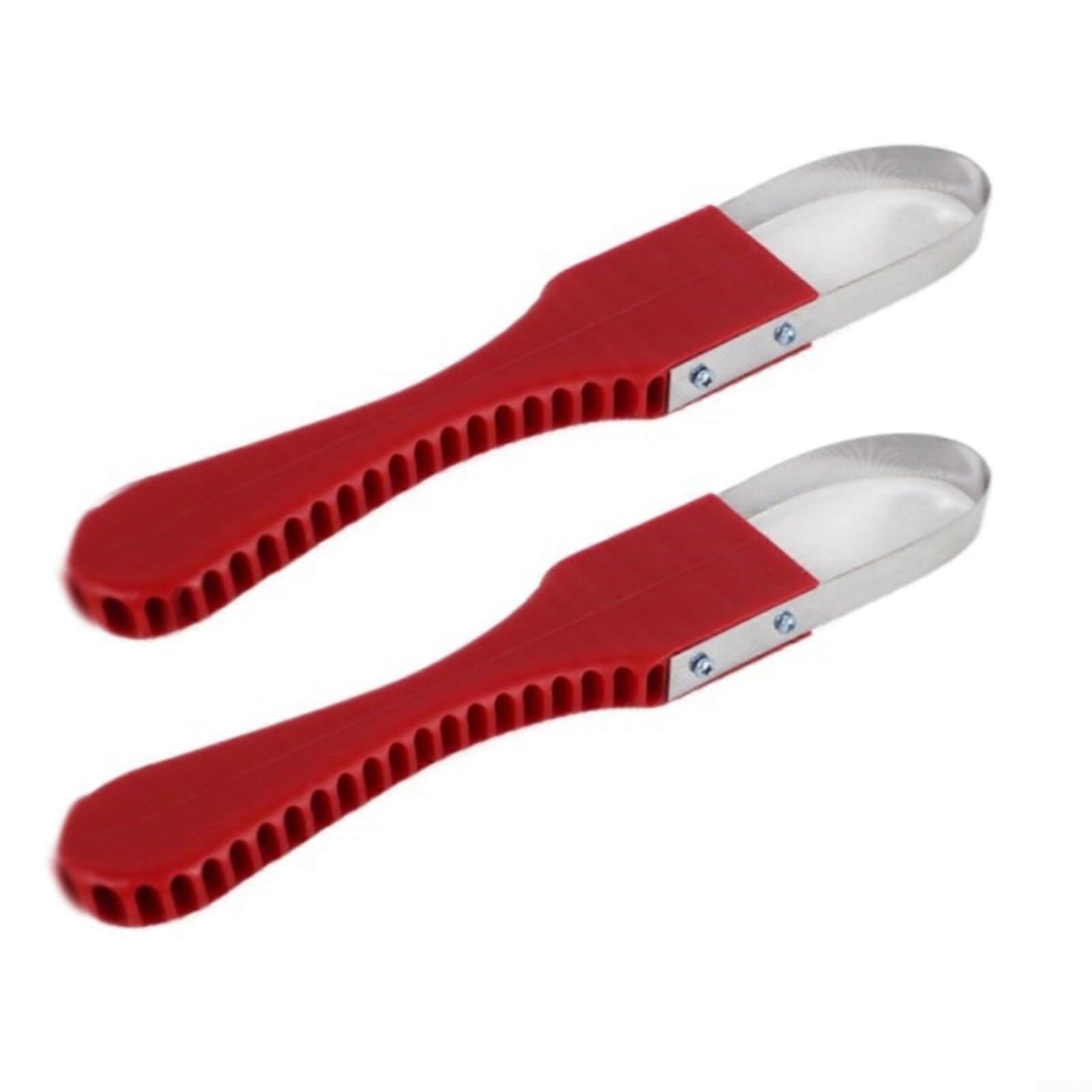 Garden Weed Puller with Hand Loop, Ergonomic Handle, Metal Weed Remover Tool for Gardening and Soil Care, 30.5 cm (Brick in Red)