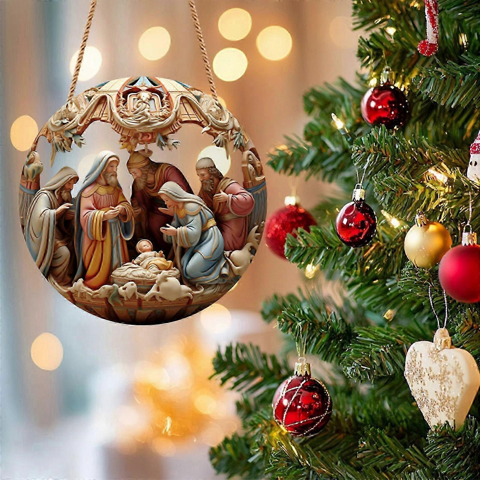 Christmas Nativity Scene Ornaments Set - 111 Hanging Decorations