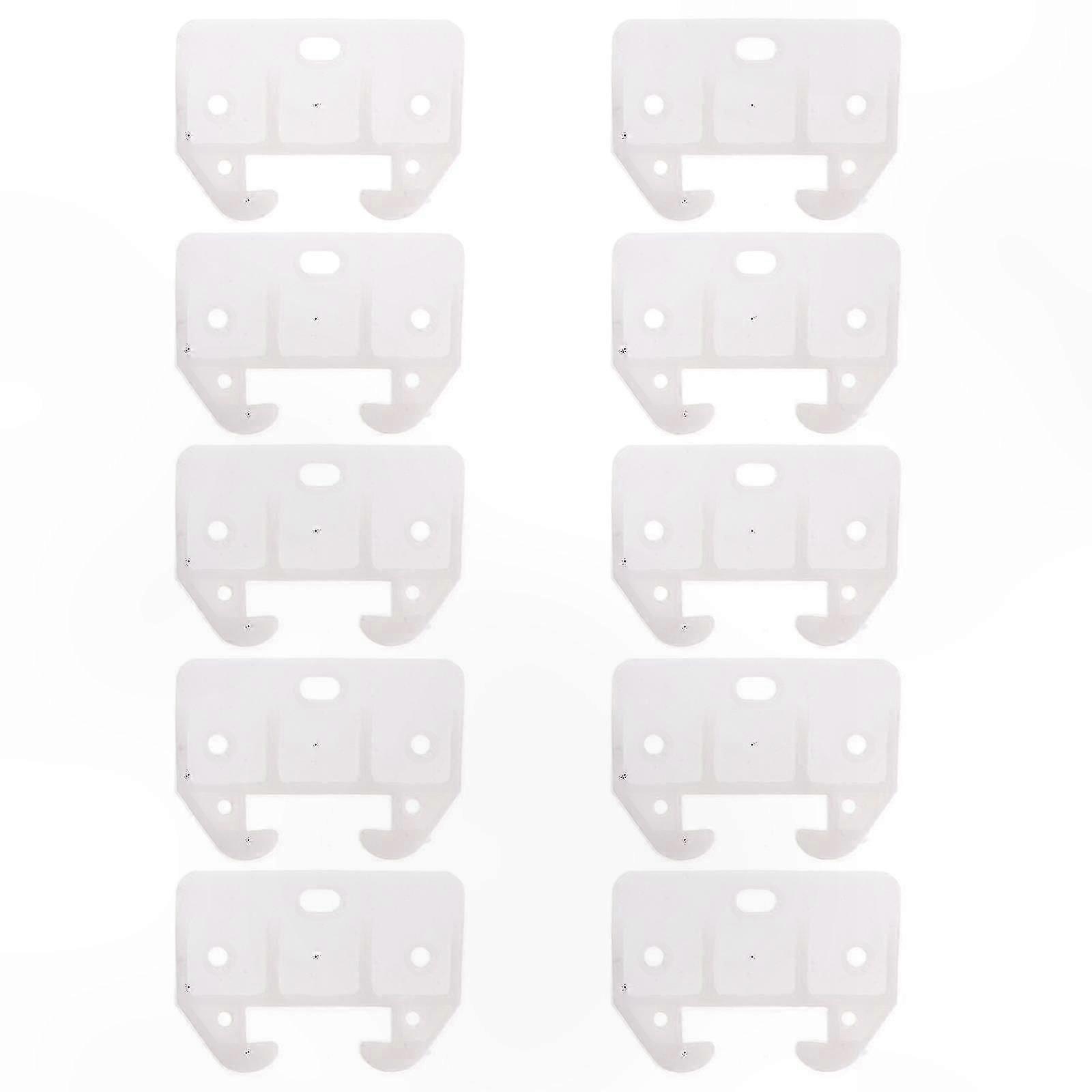 White Plastic Drawer Track Guides for Furniture Replacement (10 Pack)
