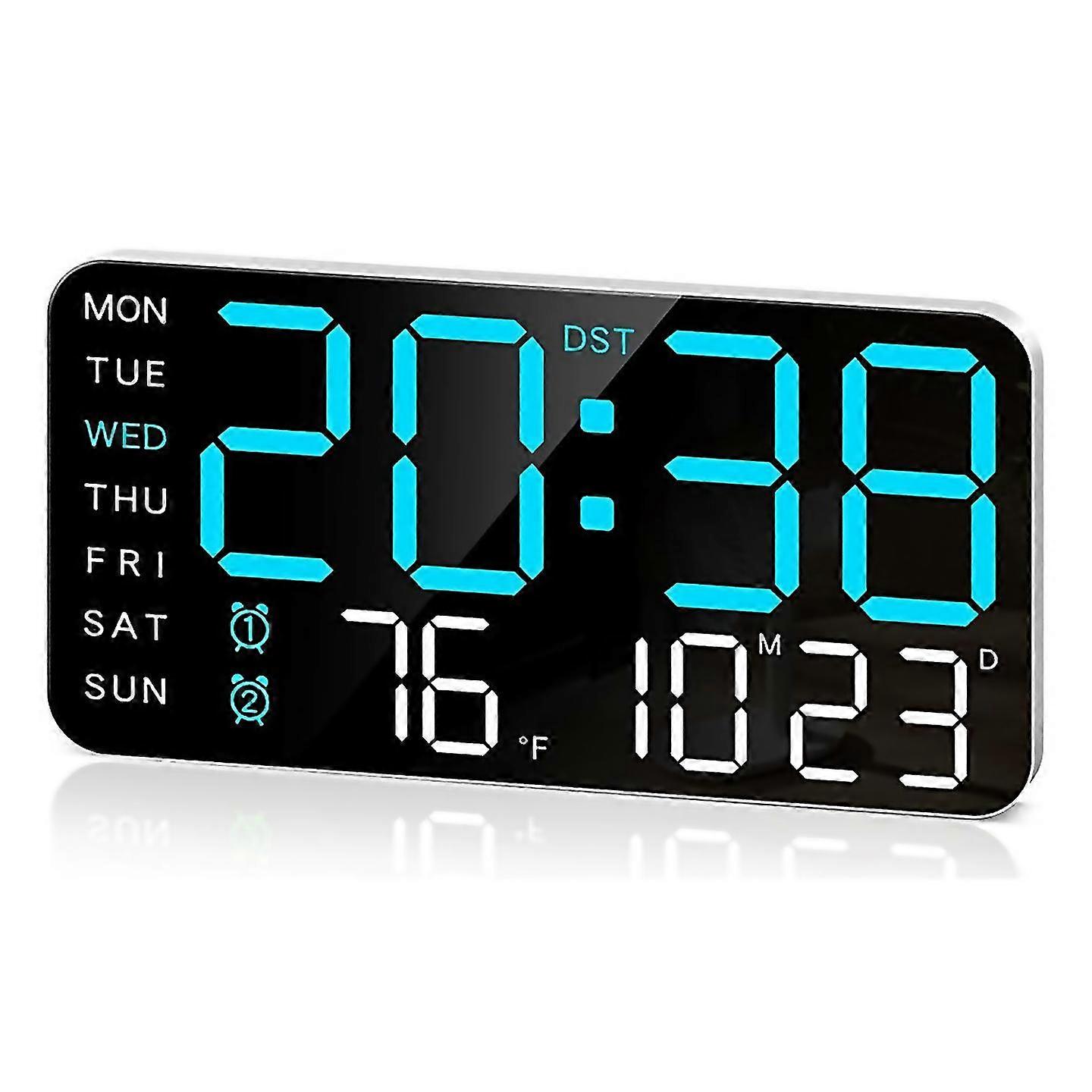 For 84in large digital wall clockled alarm clock with digitsblue