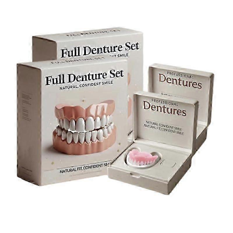Silicone Denture Set for Secure and Comfortable False Teeth Placement