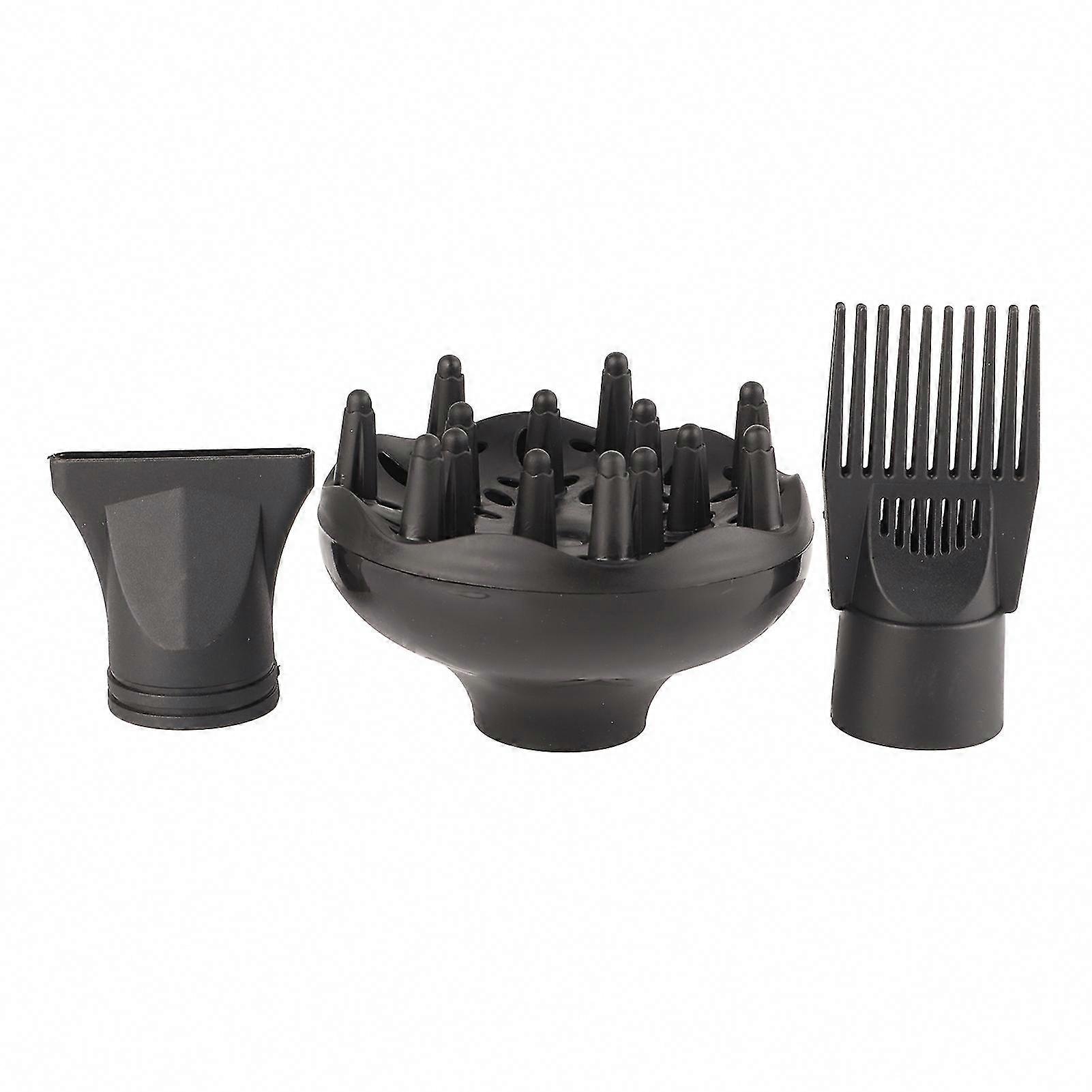 Hair Dryer Diffuser Nozzle Set - 3Pcs Plastic Attachment Comb for Styling & Drying