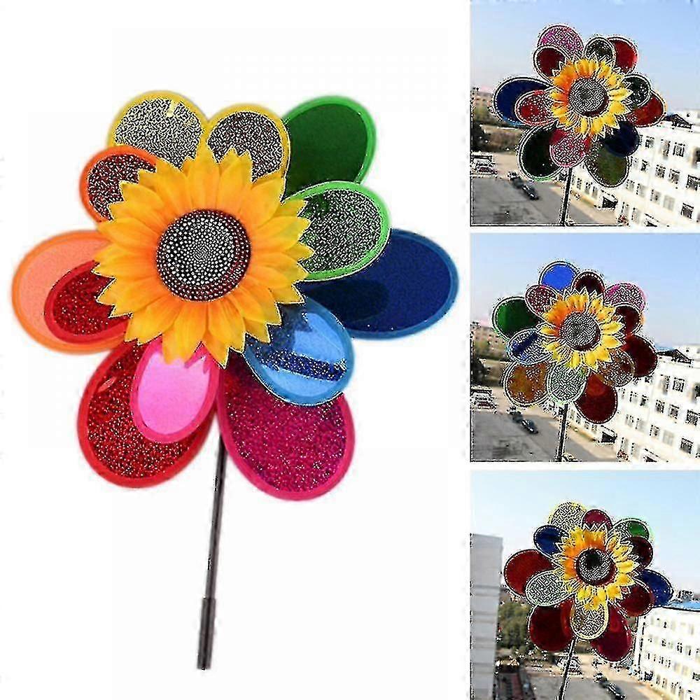 Pinwheels Wind Spinners For Yard And Garden 3 Layer Shining Windmill Spinner Tw