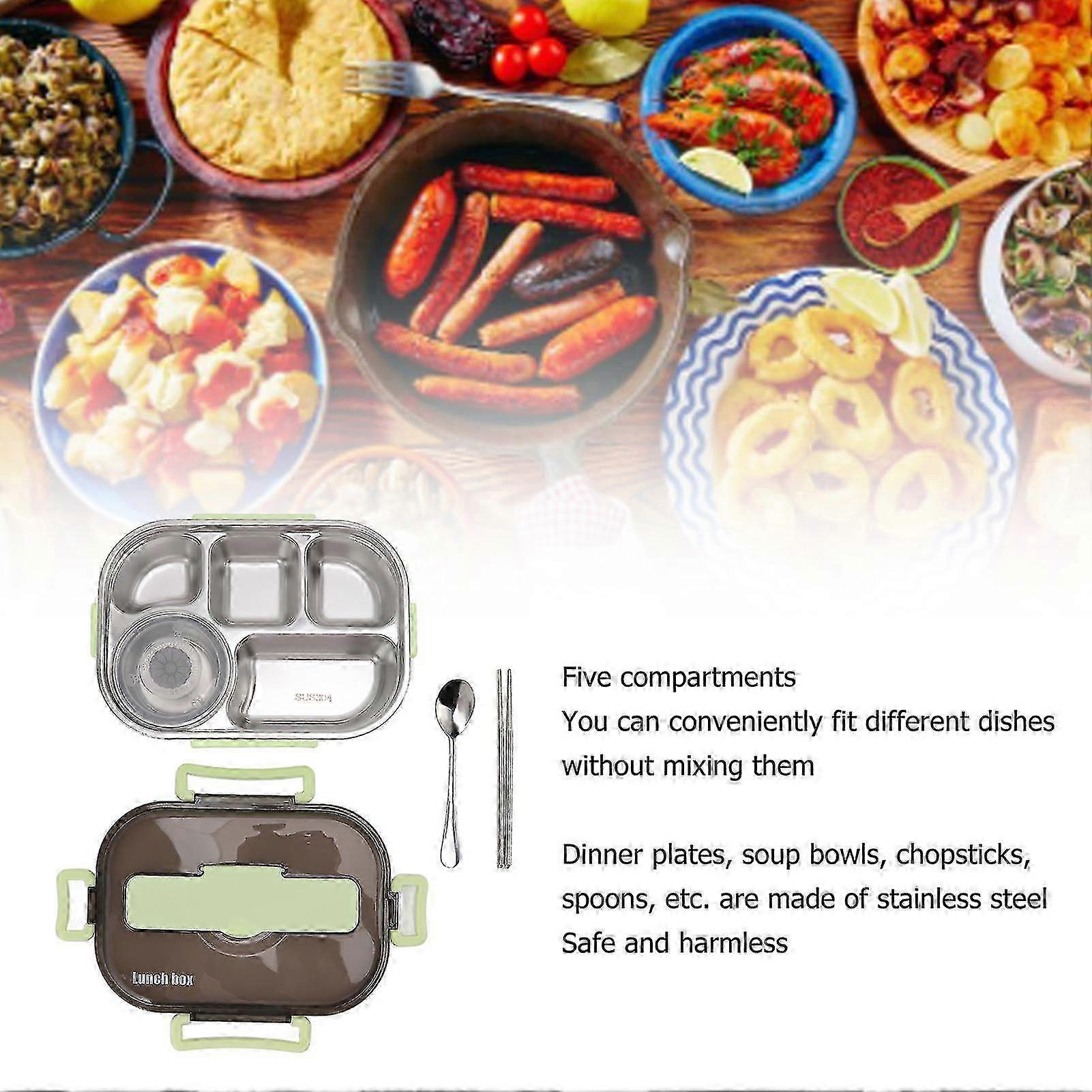 Insulated Stainless Steel Lunch Container with Separate Soup Bowl, Chopsticks and Spoon for All Ages