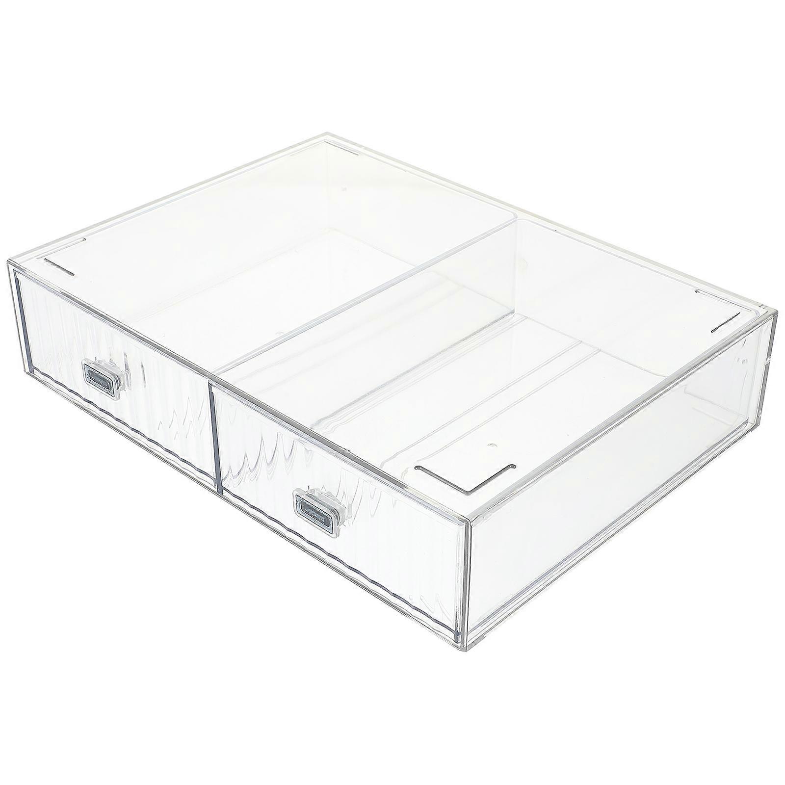 Organizer Drawers Storage Office Desk Organizer Transparent Plastic for Space-Saving 1Set