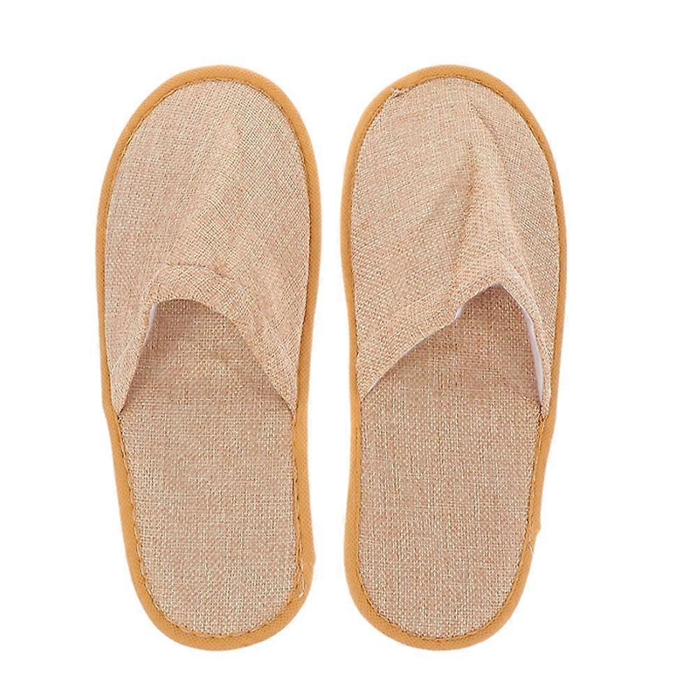 Disposable Slippers Non Slip Hotel Home Guest Fabric Yellow for 1 Pair