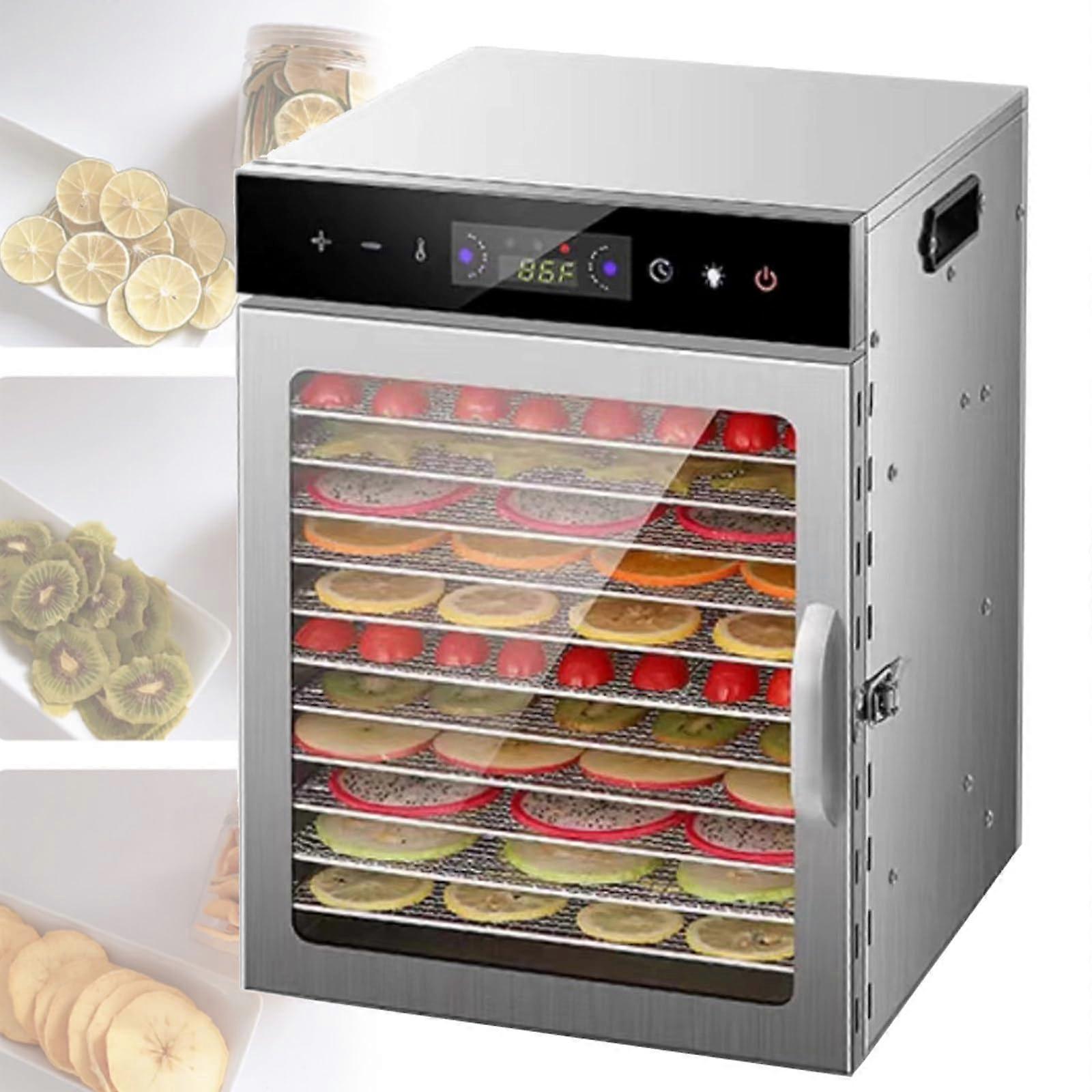 Stainless Steel Food Dehydrator 12/18 Layers, Adjustable Temperature, Large Capacity, Commercial Dryer, Efficient Drying