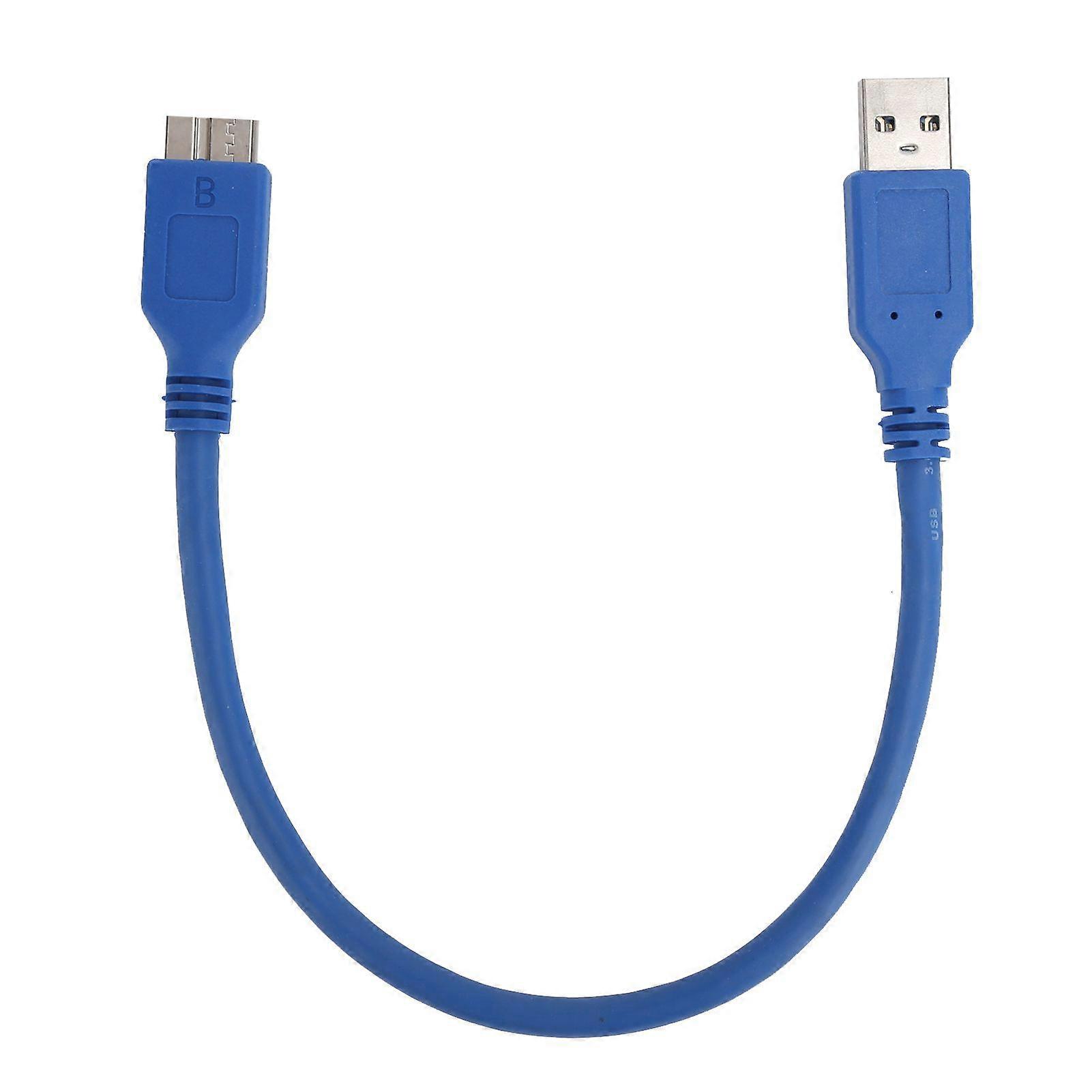 USBA till MicroB-kabel USB3.0 extern hårddisk 5Gbps överföringsadaptersladd blå (0,3 meter)