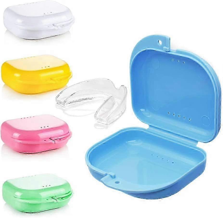5 Pieces Thin Orthodontic Retainer Box Case With Vents, Denture Storage Container Box Dent Gift