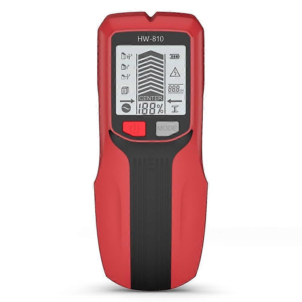 Screw Detector Sensor Wall Scanner Red  Electronic Stud Finder For Metal, Wood Studs, AC Live Wires