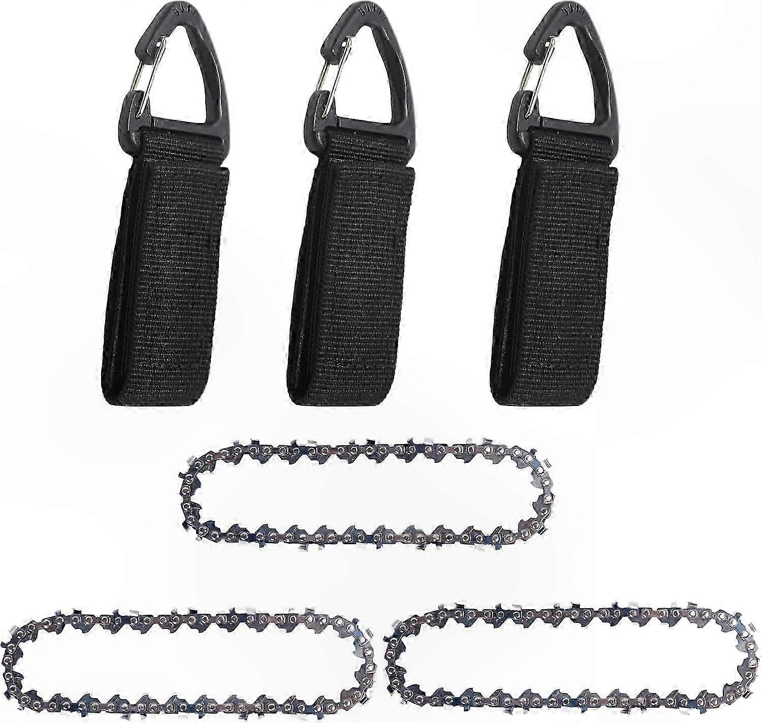 3-Pack 4" Mini Chainsaw Chains, 1/4" Pitch, 28 Drive Links, 1.1mm Thickness, Low Kickback Replacement Chain for Small Miter Saws
