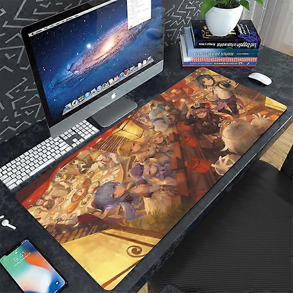Game Yuanshen Cartoon Office Keyboard Computer Desk Pad Large Creative Mat Waterproof Dirt-Repellent Thickened Mouse Pad,400*900*3mm