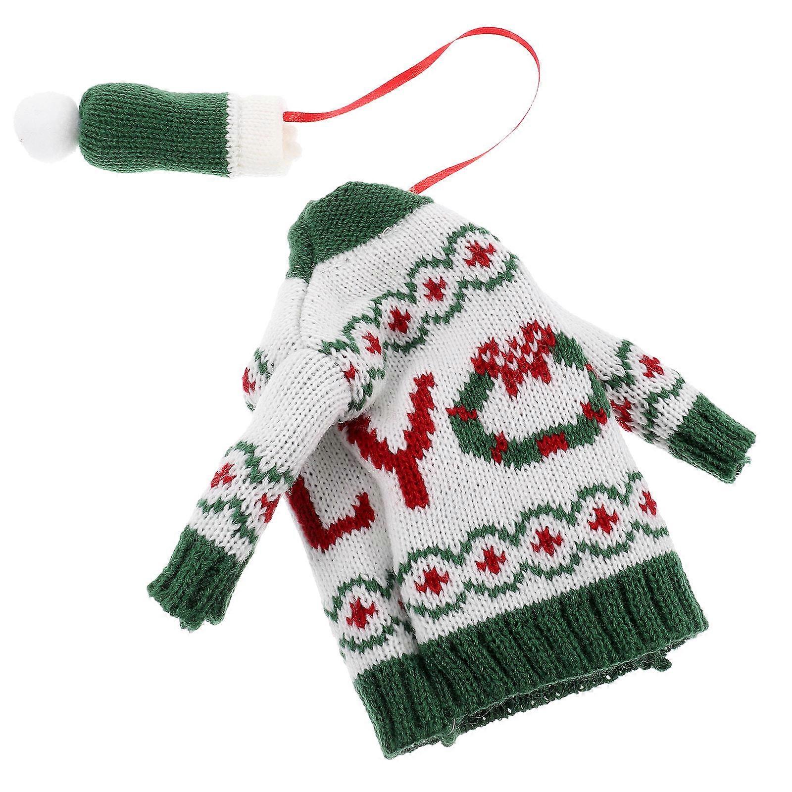 Decorative Toppers Set Of 1 For Home Use And Restaurant Decor Featuring Christmas Theme Knit Material In Green