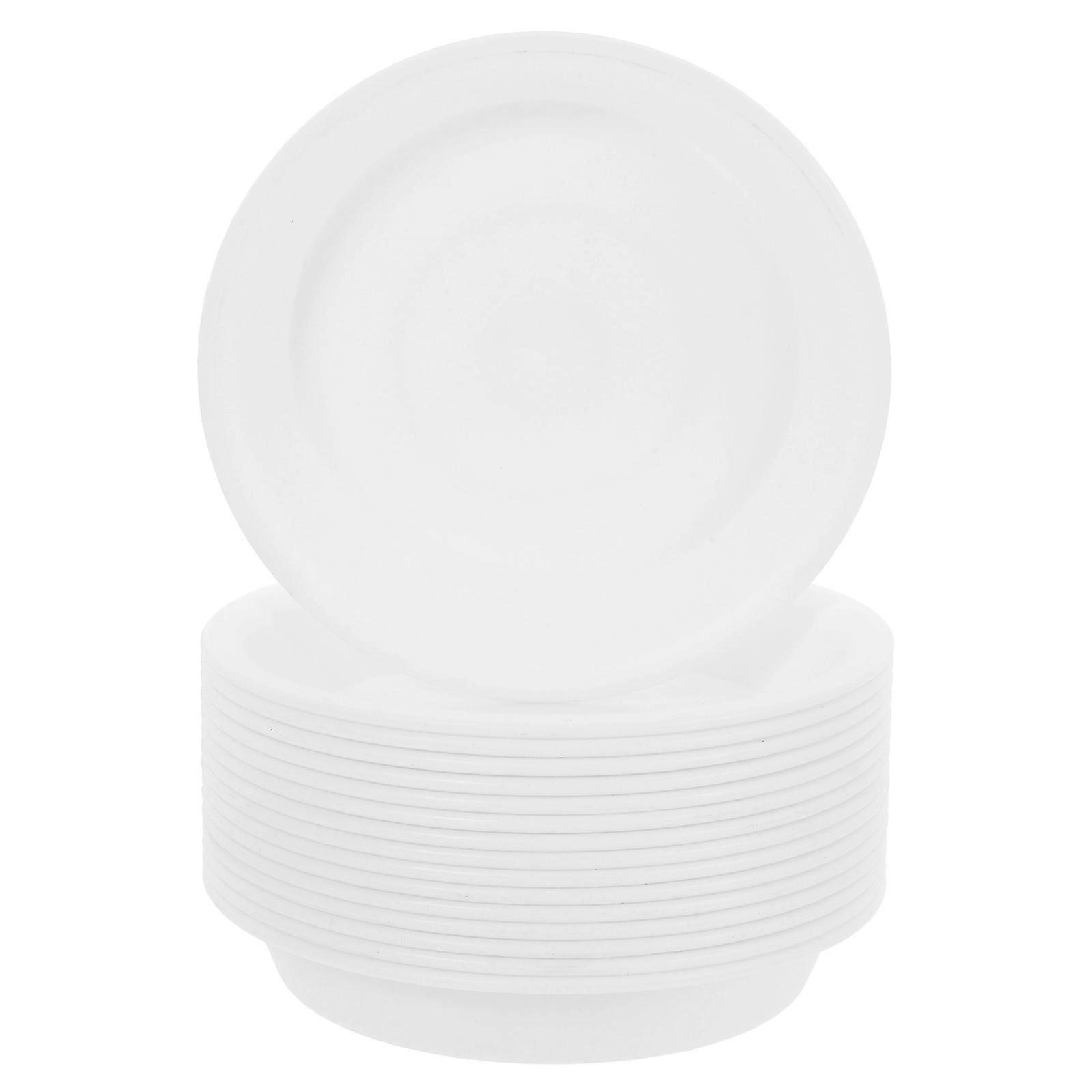 Worgeous 16pcs Plastic Plant Saucers Round Tray for Flower Pots and Planters with Water Trays for Indoors and Outdoor Use