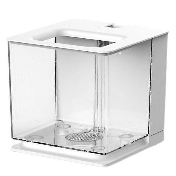 Fish Tank Aquarium Fish Tank Easy to Change the Water Acrylic Plastic -Cleaning Small Fish Tank(Wh
