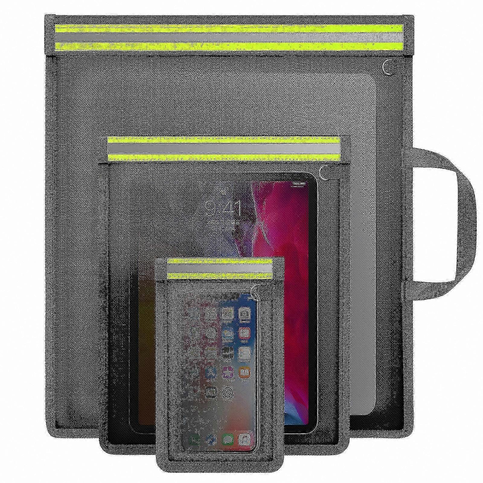 3-Pack EMP Shielded Anti-Theft Pouches for Electronics & Key Fobs with Reflective Strip