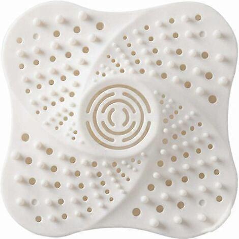 Anti-blocking Shower Drain Grids for Bathroom with Suction Cup (White)