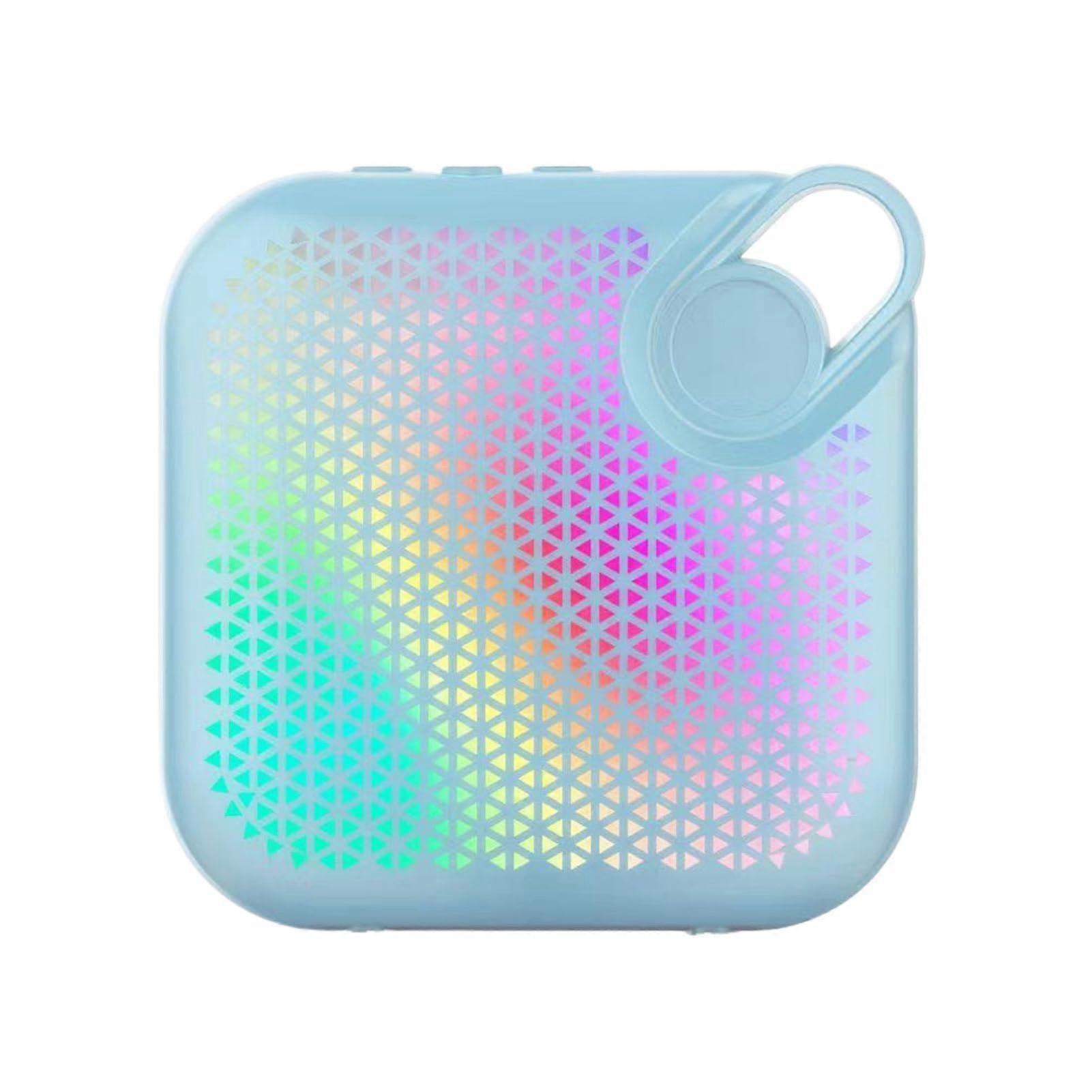 Wireless Bluetooth Speaker With 3D Sound Effects And RGB Ambient Lighting For Home Entertainment Built-In Blue