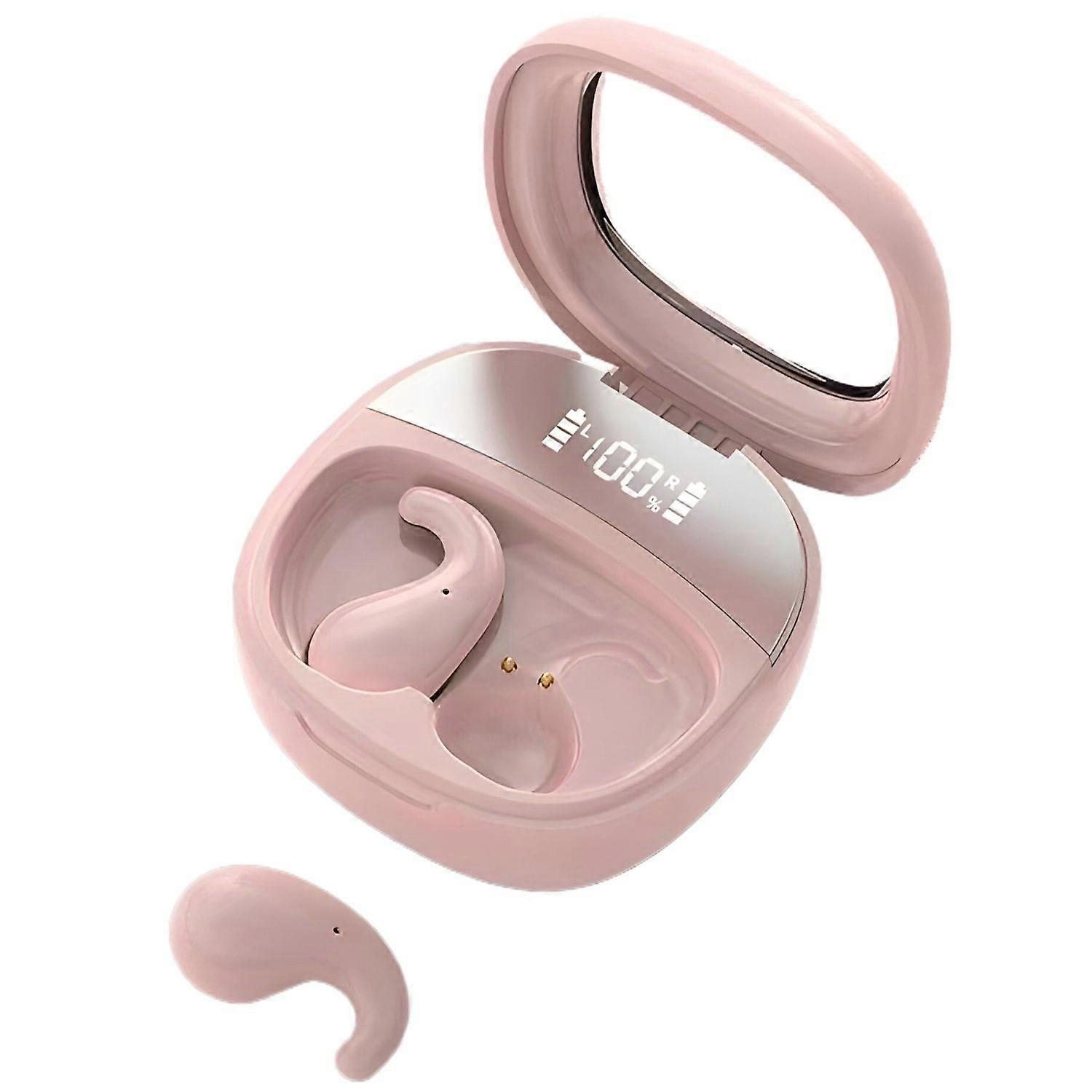Sleep Wireless Earbuds, TWS Bluetooth 5.3 with Digital Display, Suitable for Side Sleepers(Pink)
