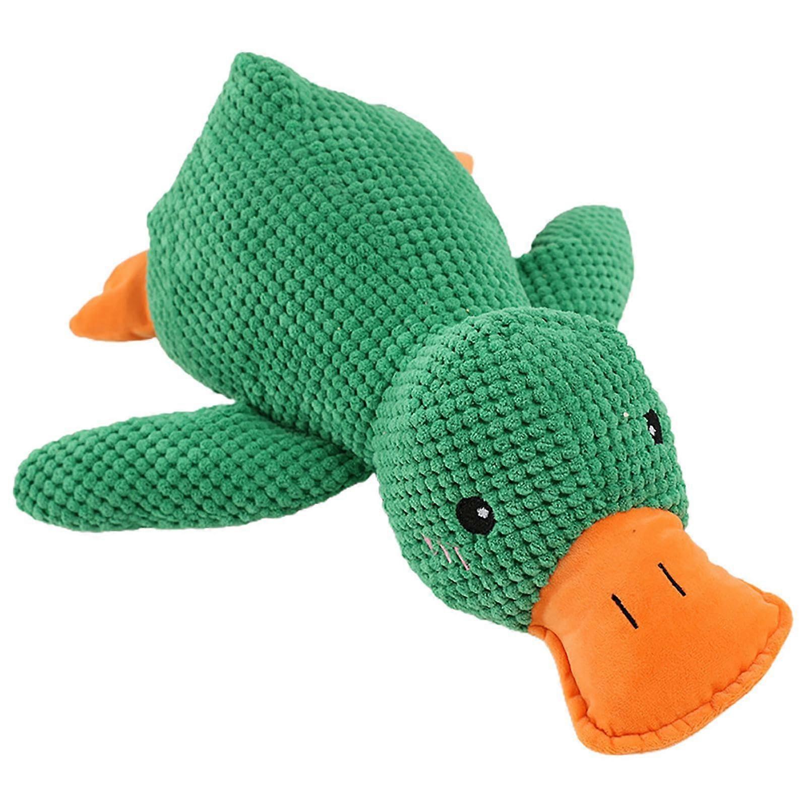 Duck Indestructible Dog Toys For Small Medium And Large Breeds Green Squeaky Plush Chew Toys For Aggressive Chewers