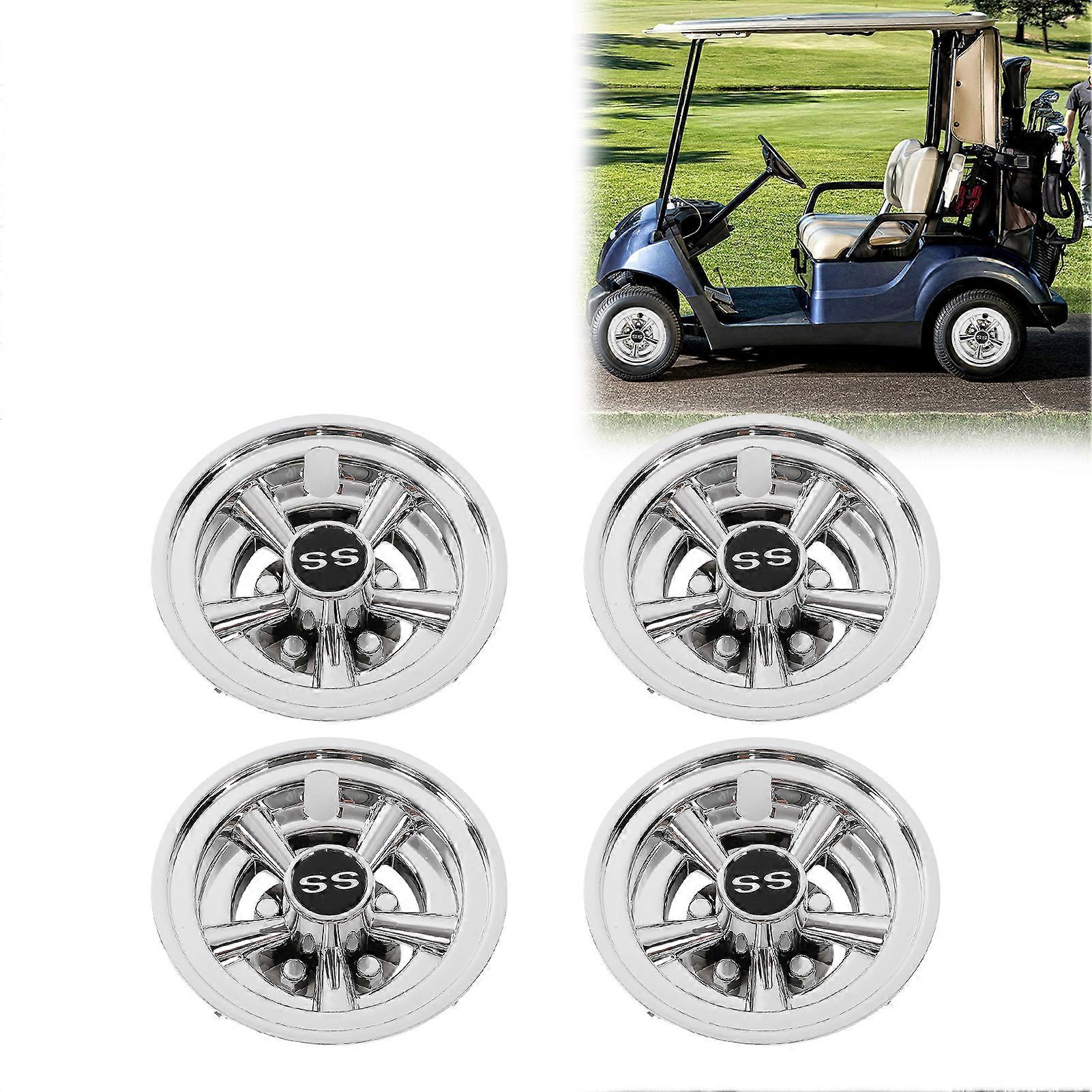 5 Spoke Silver Plated Wheel Hub Caps 8in Plastic Replacement