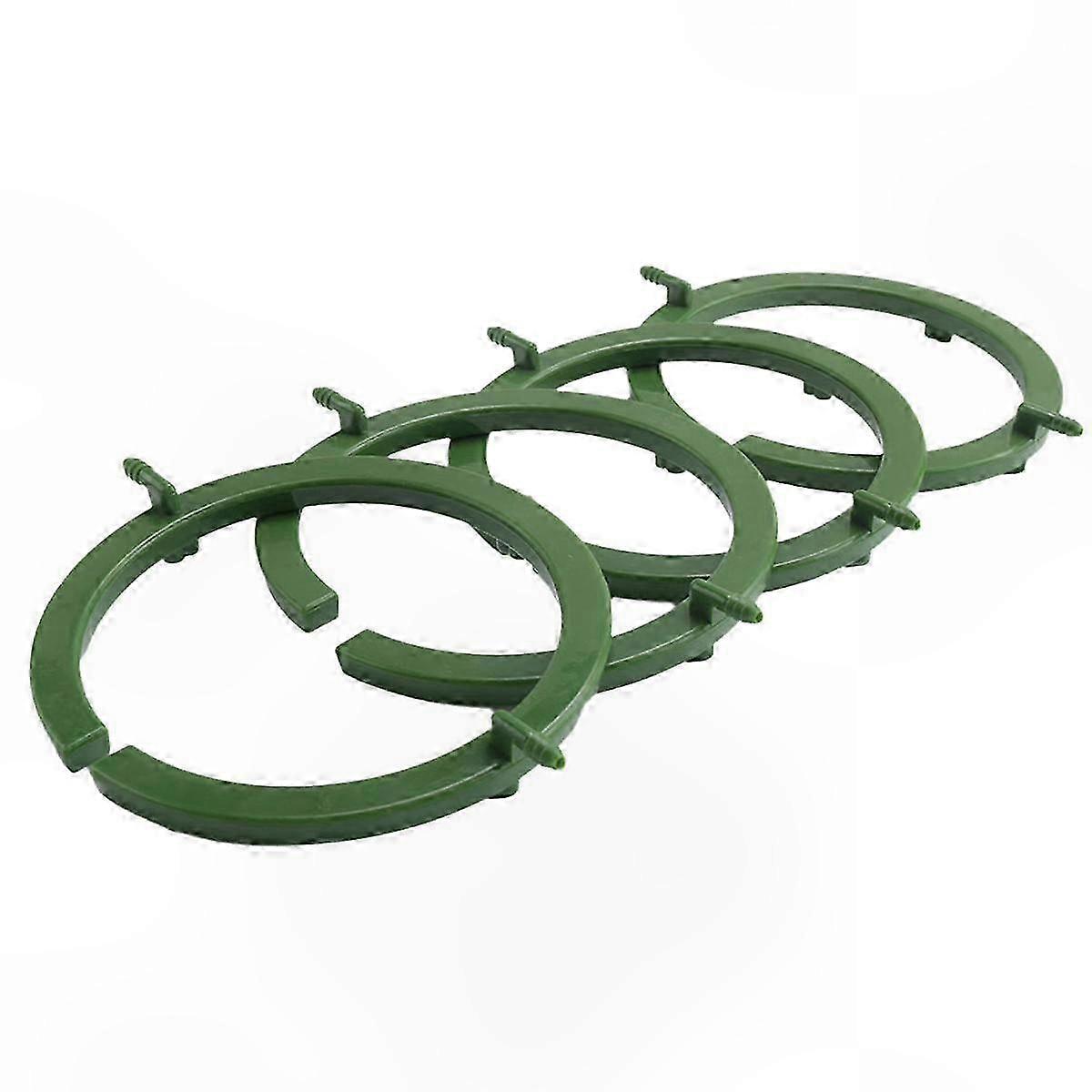 4-Pack Drip Irrigation Rings with 3-Leg Support, 5" Width, 1/8" Barbed Inlet, and Removable Stakes for Efficient Watering Solutions