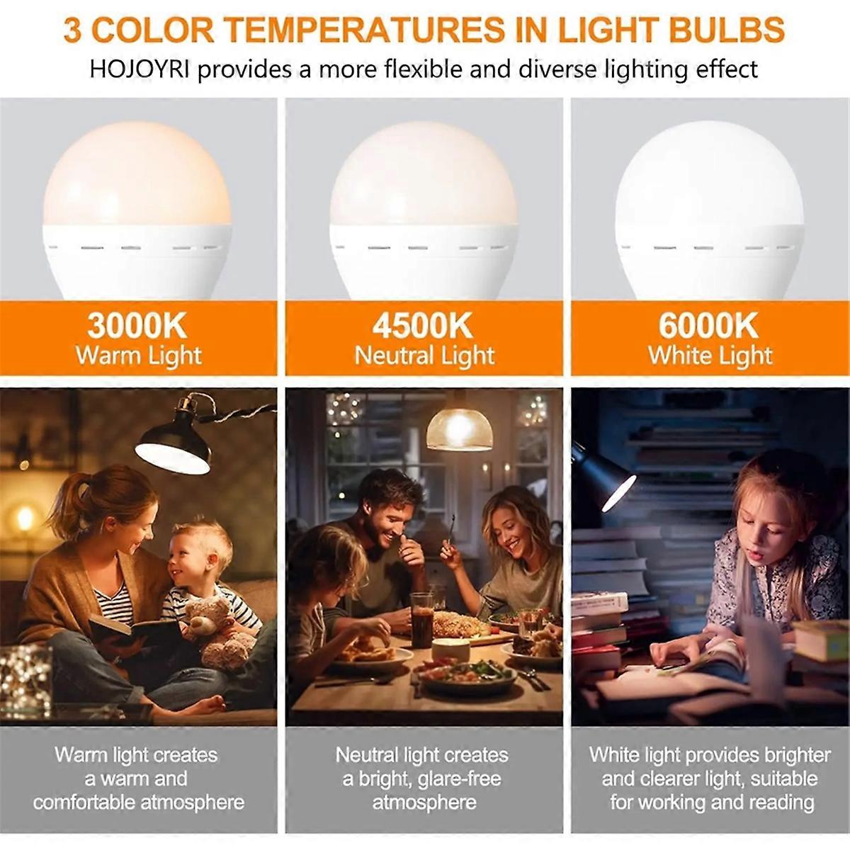 LED Rechargeable Light Bulbs with Remote E26 Battery Operated Light Bulb Smart RGB Changing Bulb wit